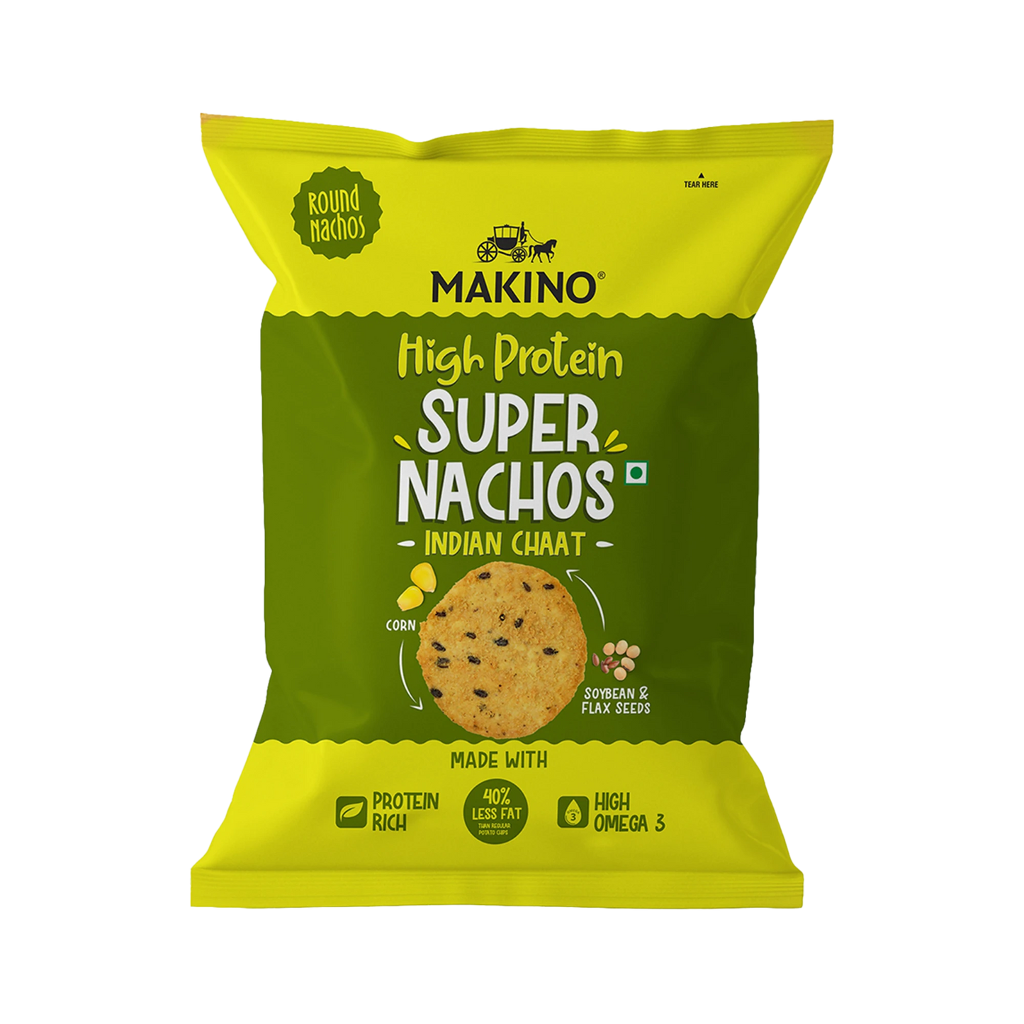 Makino High Protein Super Nachos Indian Chaat 60g ( Pack of 6 )