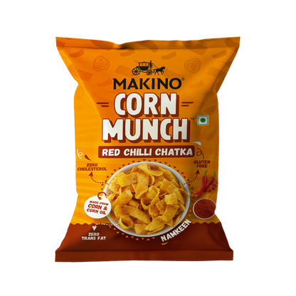 Makino Assorted Corn Munch (Cream & Onion, Red Chilli Chatka and Tomato) (Each 150 gm) (Pack of 3)