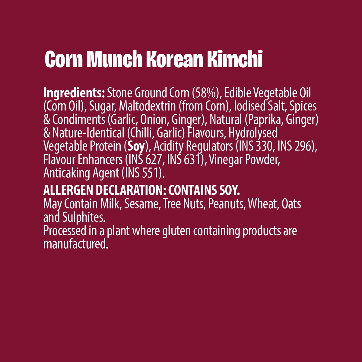 Makinos Corn Munch Korean Kimchi