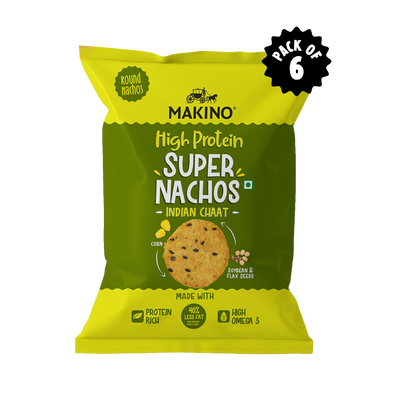 Makino High Protein Super Nachos Indian Chaat 60g ( Pack of 6 )