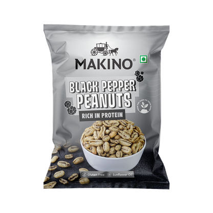 Makino Roasted Peanuts (Each 140 gm) (Pack of - 4) (Black Pepper)
