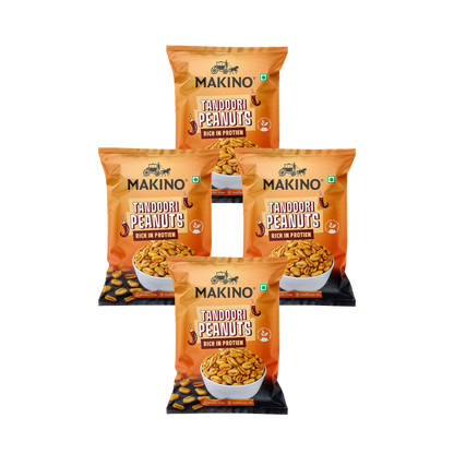 Makino Roasted Peanuts (Each 140 gm) (Pack of 4) (Tandoori)