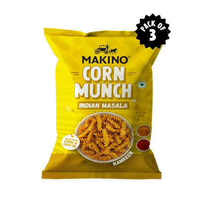 Makino Corn Munch Indian Masala (Each 150gm) (Pack of 3) | Total 450g|