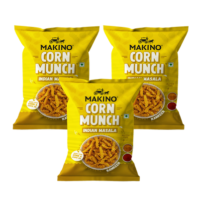 Makino Corn Munch Indian Masala (Each 150gm) (Pack of 3) | Total 450g|