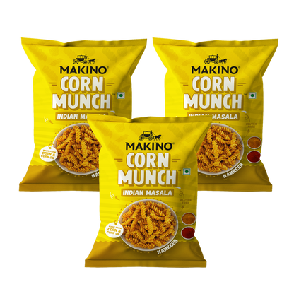 Makino Corn Munch Indian Masala (Each 150gm) (Pack of 3) | Total 450g|