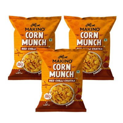 Makino Corn Munch (Red Chilli Chatka)(Each 150 gm) (Pack of 7)