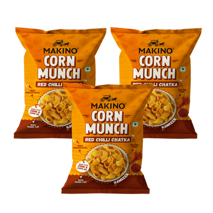 Makino Corn Munch (Red Chilli Chatka)(Each 150 gm) (Pack of 7)