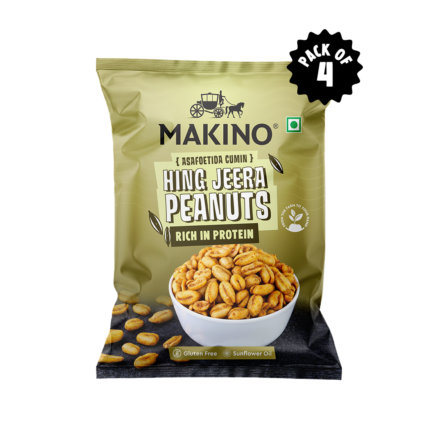 Makino Roasted Peanuts Hing Jeera 140g Pack of 4