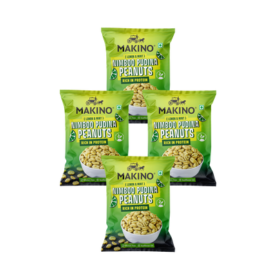 Makino Roasted Peanuts Nimboo Pudina 140g Pack of 4
