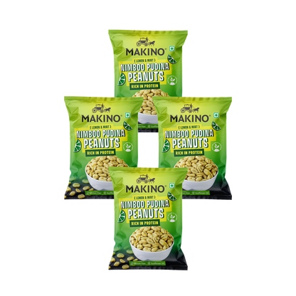 Makino Roasted Peanuts Nimboo Pudina 140g Pack of 4