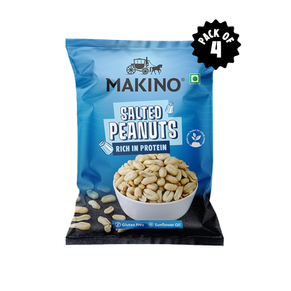 Makino Roasted Peanuts Salted 140g ( Pack 0f 4 )