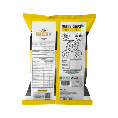 Makino No Onion No Garlic Nachos Chips Cheese (Each 60 gm) (Pack of 6)