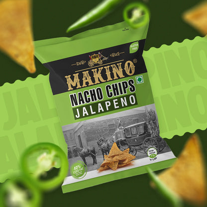 Makino Assorted Nachos (Cheese, Jalapeno, Sweet Chilli, Tomato Salsa, Peri Peri, Slated)(Each 60 gm)(Pack of 6)