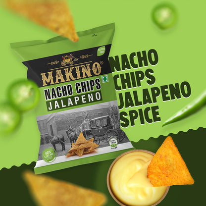 Makino Assorted Nachos (Cheese, Jalapeno, Sweet Chilli, Tomato Salsa, Peri Peri, Slated)(Each 60 gm)(Pack of 6)