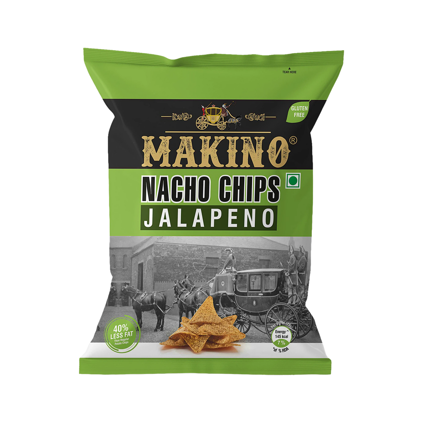 Makino Assorted Nachos (Cheese, Jalapeno, Sweet Chilli, Tomato Salsa, Peri Peri, Slated)(Each 60 gm)(Pack of 6)