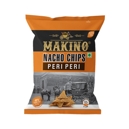 Makino Nacho Chips Peri Peri 60 gm  | Pack of 120  pcs. | Bulk Pack for Retail | Tortilla Chips