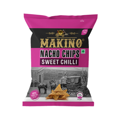 Makino Nacho Chips Sweet Chilli 60 gm  | Pack of 120 pcs. | Bulk Pack of Retail | Tortilla Chips