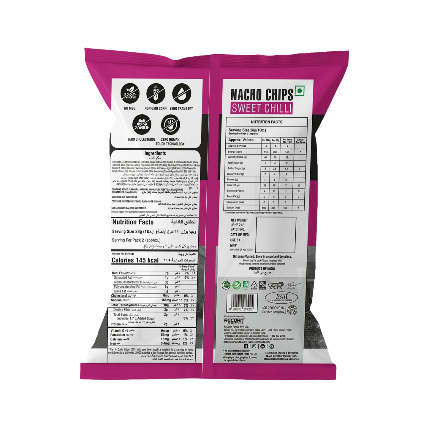 Makino Nacho Chips Sweet Chilli 60 gm  | Pack of 120 pcs. | Bulk Pack of Retail | Tortilla Chips