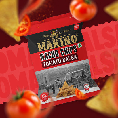 Makino Nacho Chips Tomato Salsa 60 gm | Pack of 120 pcs.  | Bulk Pack of Retail | Tortilla Chips