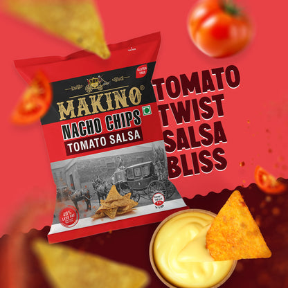 Makino Nacho Chips Tomato Salsa 60 gm | Pack of 120 pcs.  | Bulk Pack of Retail | Tortilla Chips