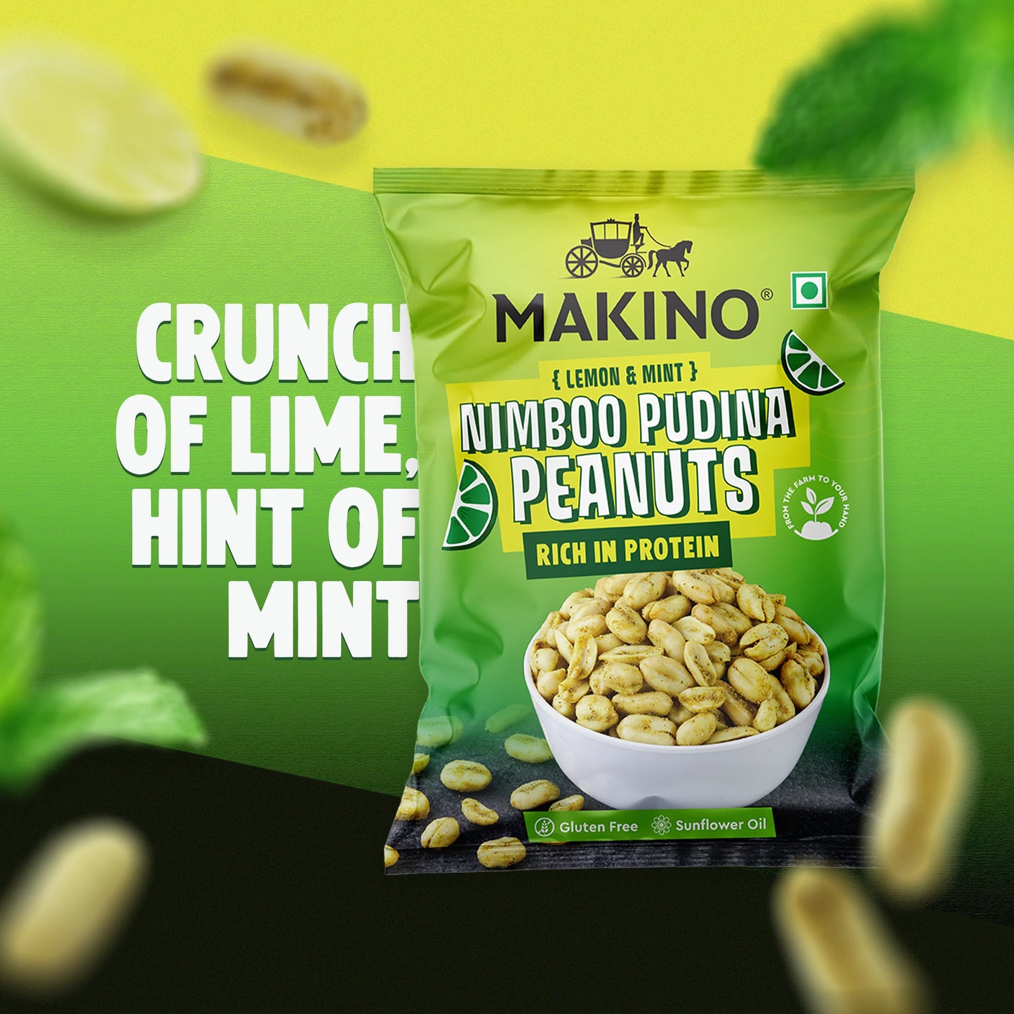 Makino Assorted Roasted Peanuts | Each 40gm | Pack of 5 | Tandoori, Nimboo Pudina, Hing Jeera, Black Pepper, Garlic, Salted | Total 215g | Flavoured Peanuts | Super Crunchy