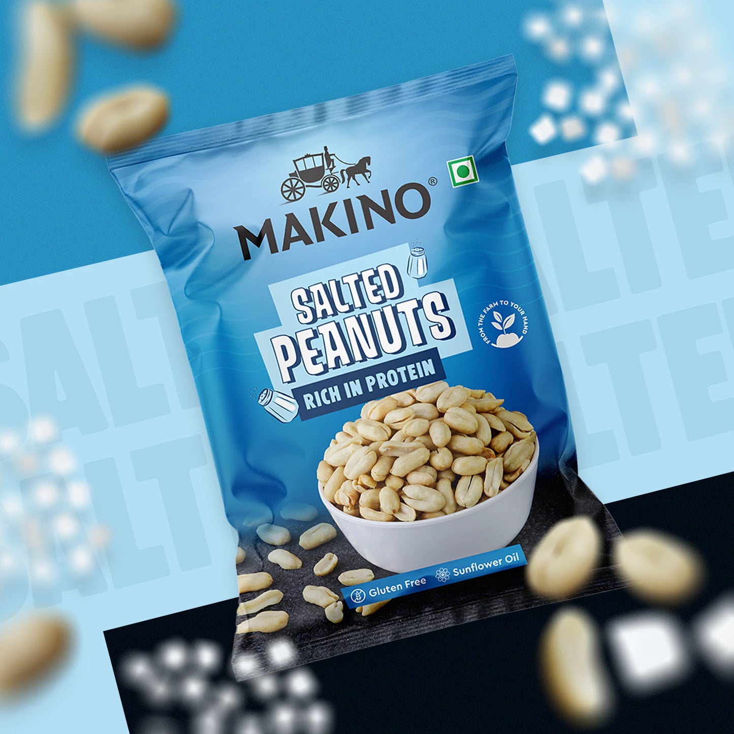 Makino Roasted Peanuts Salted 140g ( Pack 0f 4 )