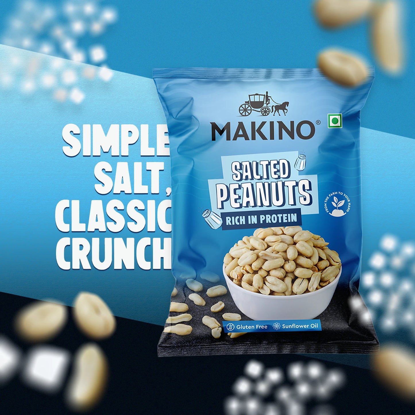 Makino Roasted Peanuts Salted 140g ( Pack 0f 4 )