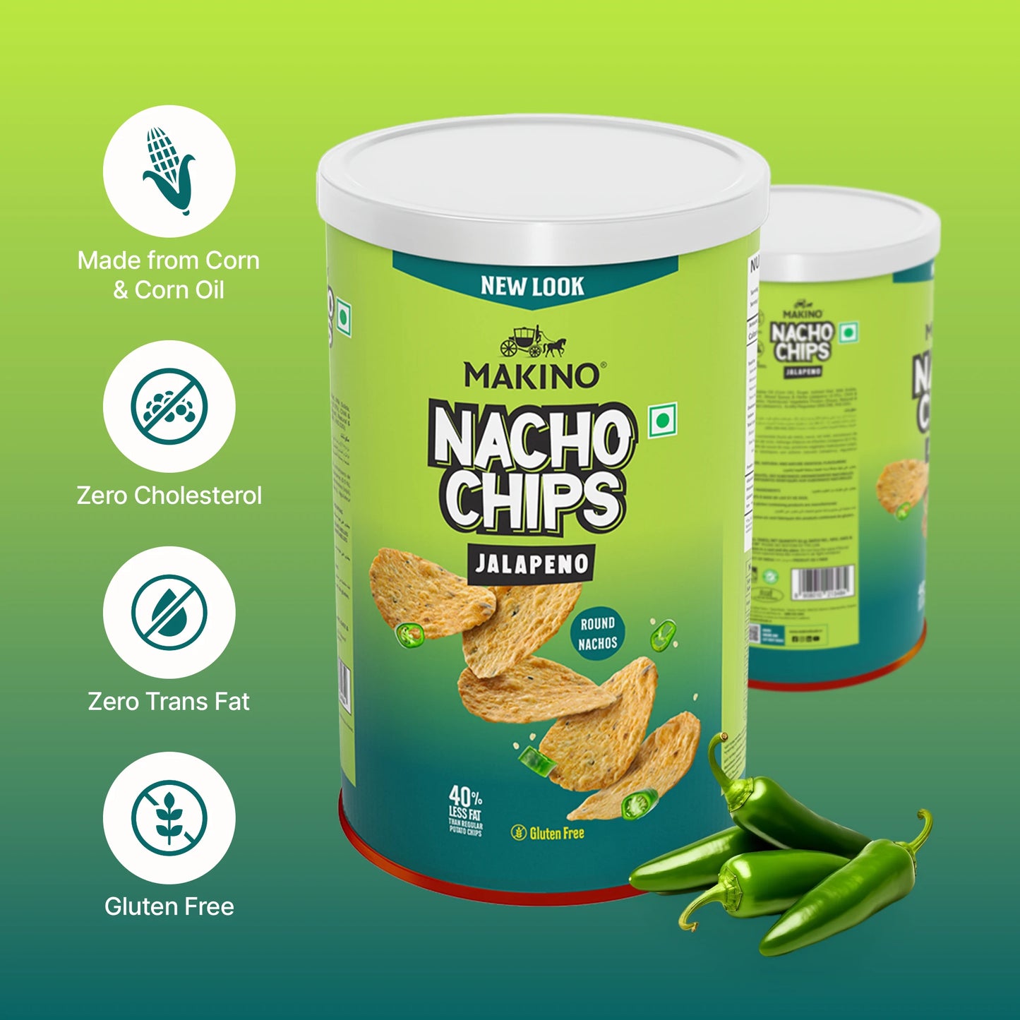 Makino Jalapeno Round & Stacked Nachos (Each 107 Gm)(Pack Of 2)