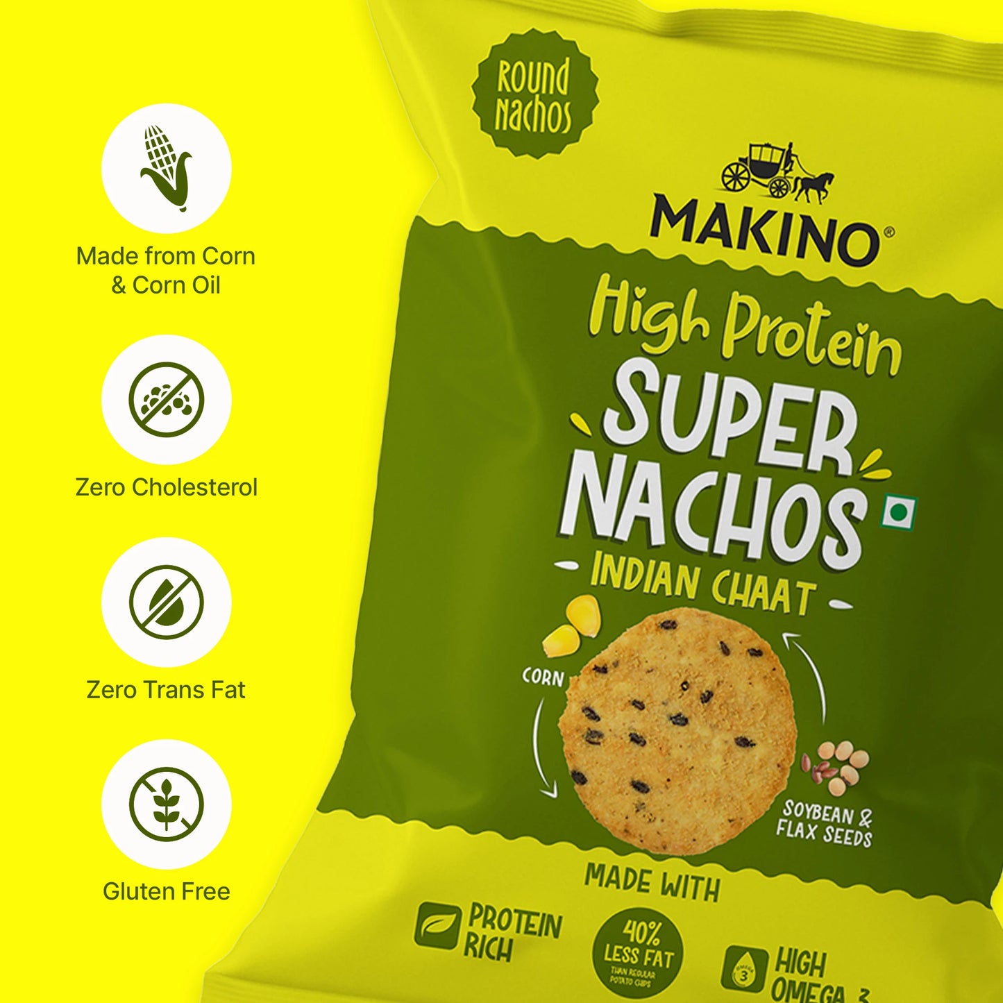 Makino High Protein Super Nachos Indian Chaat 60g ( Pack of 6 )