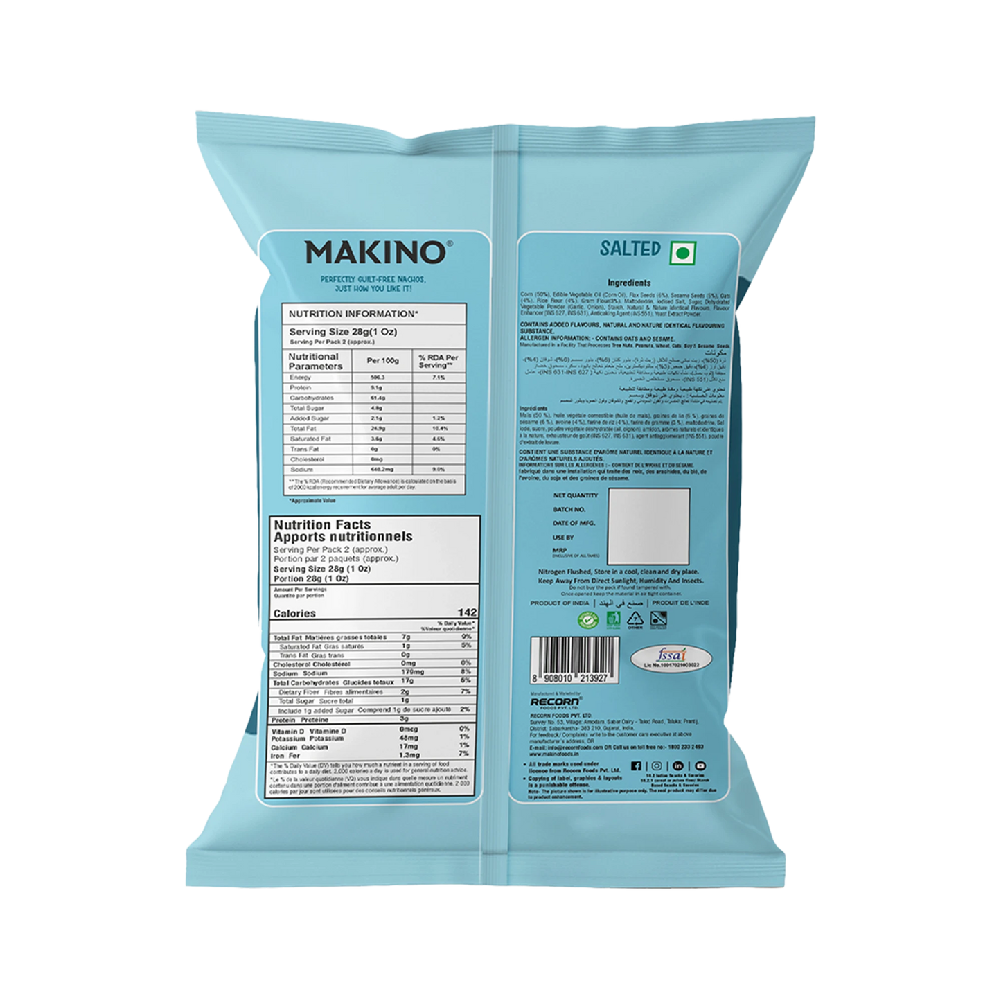 Makino Super Nachos Multigrain Salted (60gm) (Pack of 6)