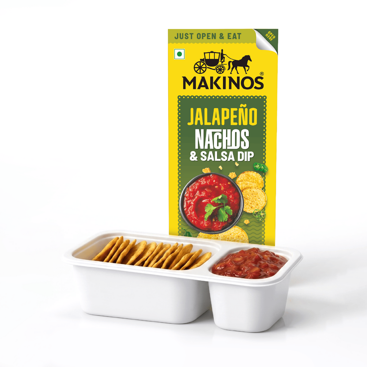 Makinos Jalapeno Nachos & Salsa Dip Tray