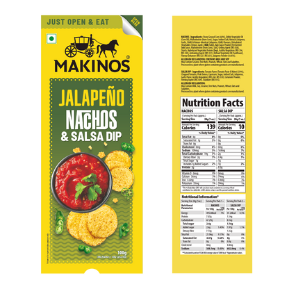 Makinos Jalapeno Nachos & Salsa Dip Tray