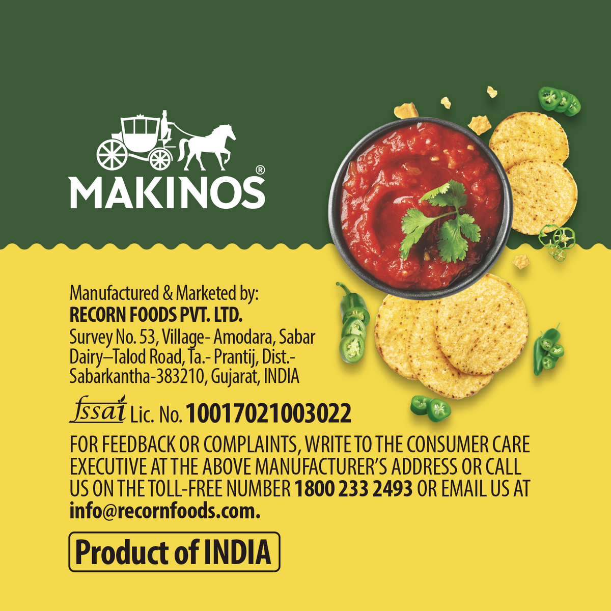 Makinos Jalapeno Nachos & Salsa Dip Tray