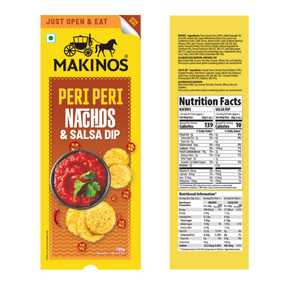 Makinos Peri Peri Nachos & Salsa Dip Tray