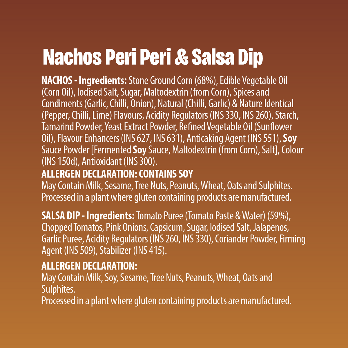 Makinos Peri Peri Nachos & Salsa Dip Tray