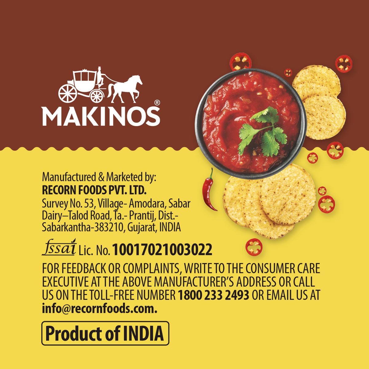 Makinos Peri Peri Nachos & Salsa Dip Tray