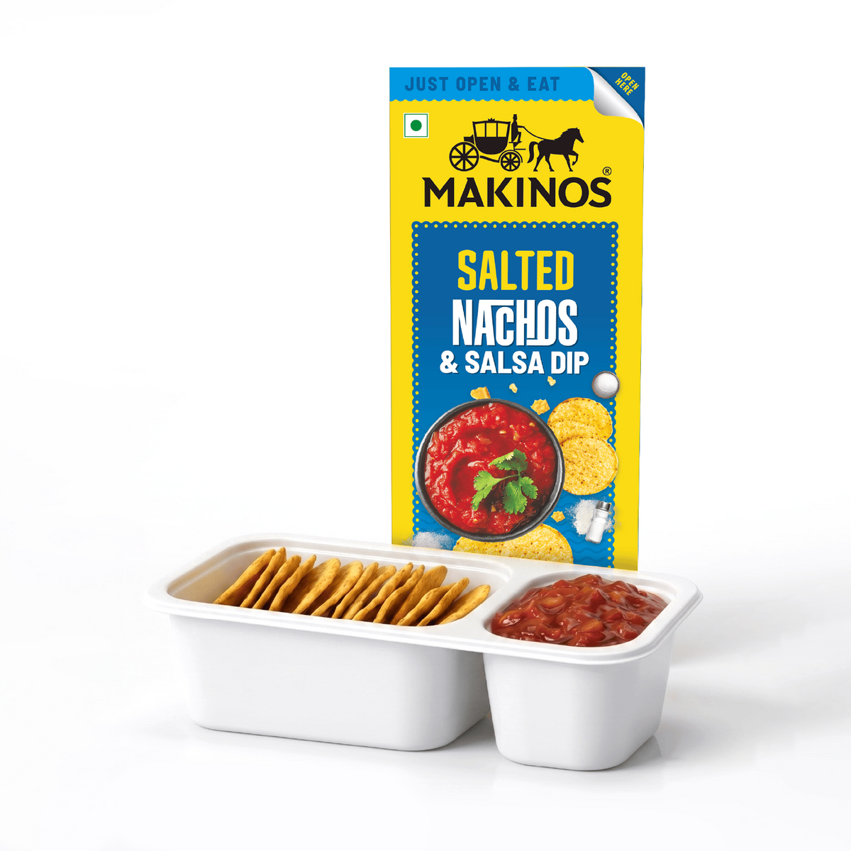 Makinos Salted Nachos & Salsa Dip Tray