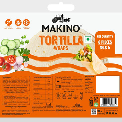 Makino Tortilla Wraps 8.5 Inches X 6 PCS | Fresh Taste & Soft Texture | 348g