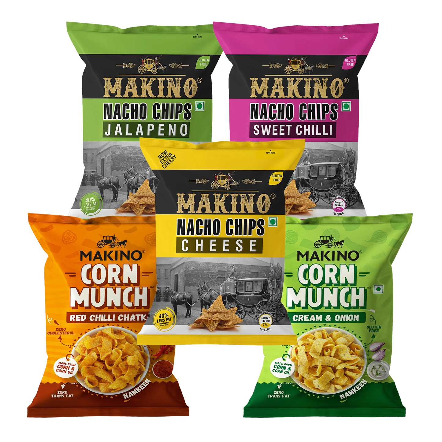Makino Assorted ₹ 20 Packs (Each 37 gm) (Pack of 10) | Total 370g|