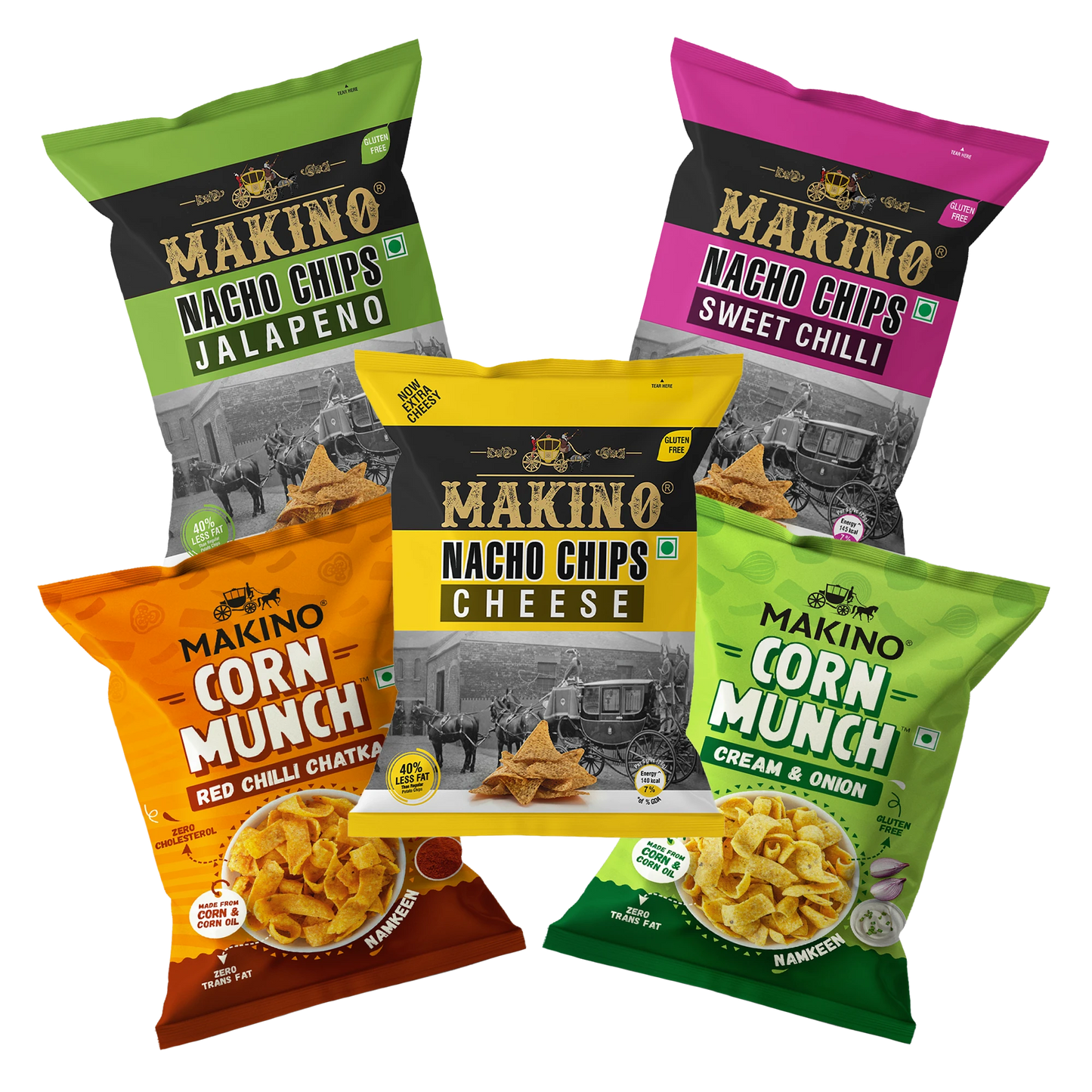 Makino Assorted ₹ 20 Packs (Each 37 gm) (Pack of 10) | Total 370g|