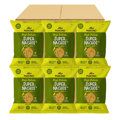 Makino High Protein Super Nachos Indian Chaat 60 gm | Pack of 120 pcs | Bulk Pack of Retail | Round Tortilla Chips | Total 7200g|