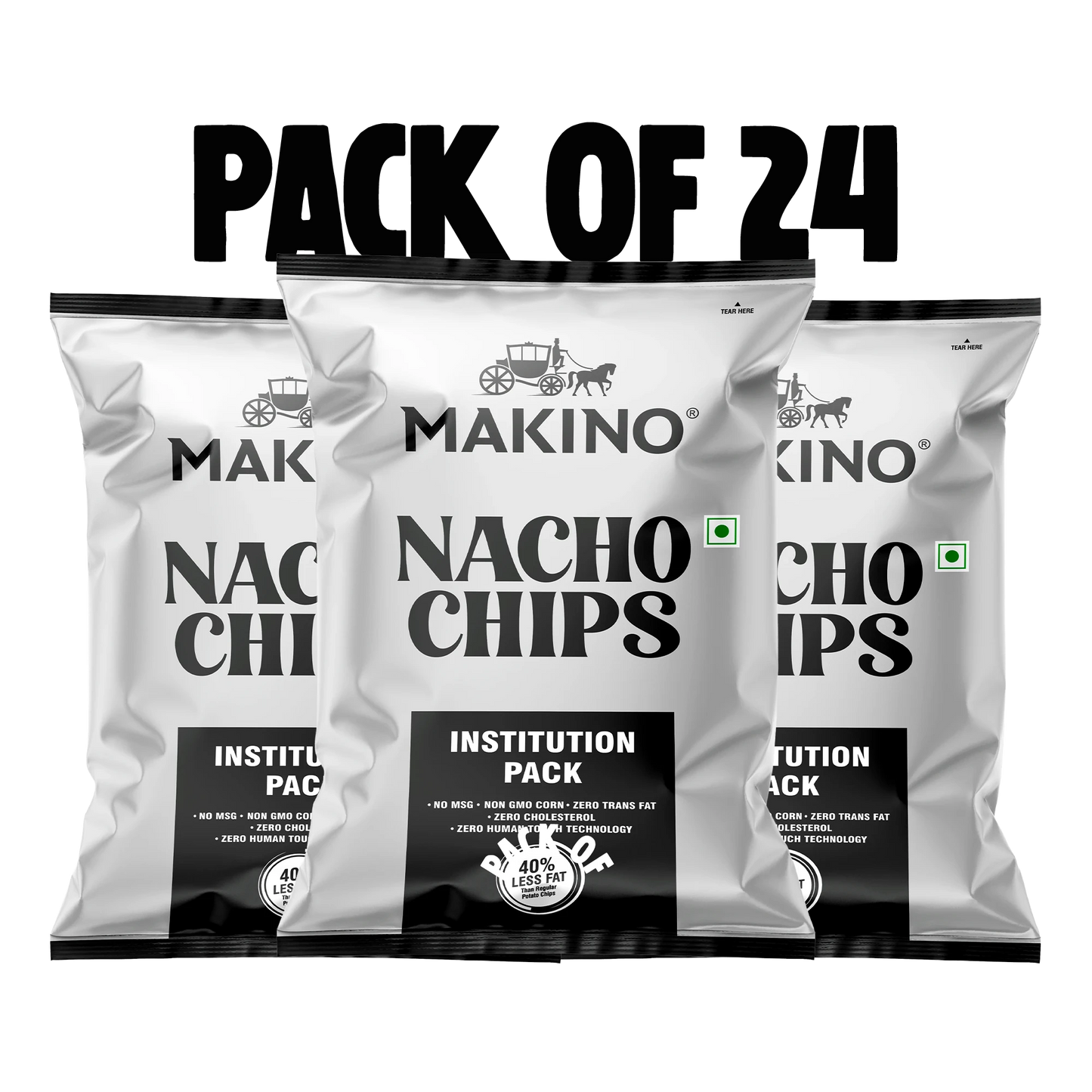 Makino Nacho Chips Jalapeno 200 gm| Pack of 72 | Institution Pack  | Bulk Pack for HoReCa |Tortilla Chips