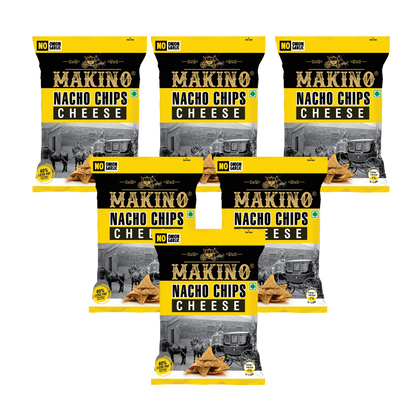 Makino No Onion No Garlic Nachos Chips Cheese (Each 60 gm) (Pack of 6)