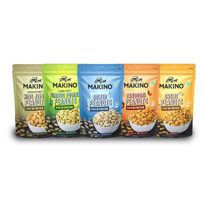 Makino Assorted Roasted Peanuts (Each 140 gm) (Pack of 5)